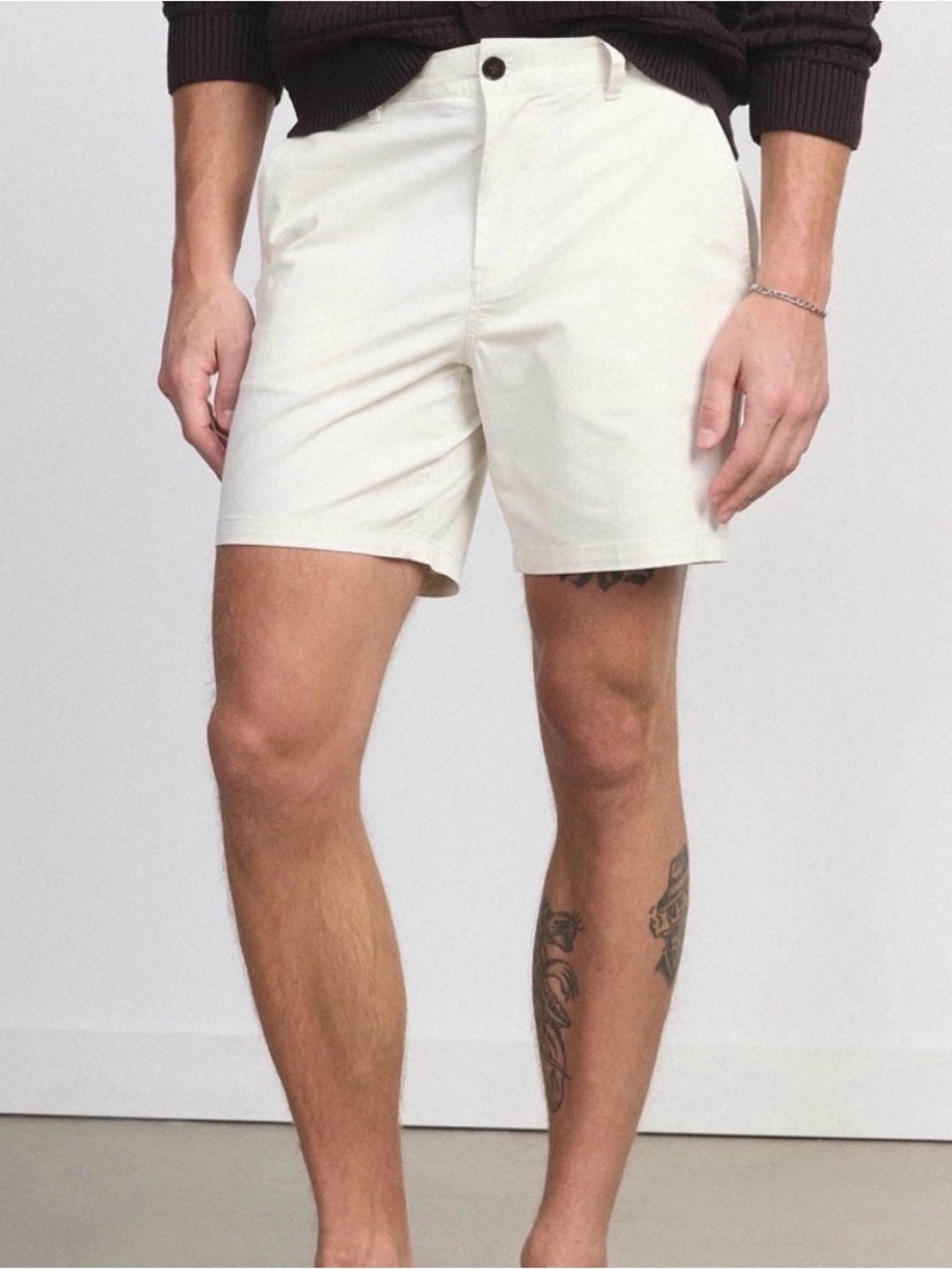 NWT Frank & Oak Cream Flat Front Chino Shorts